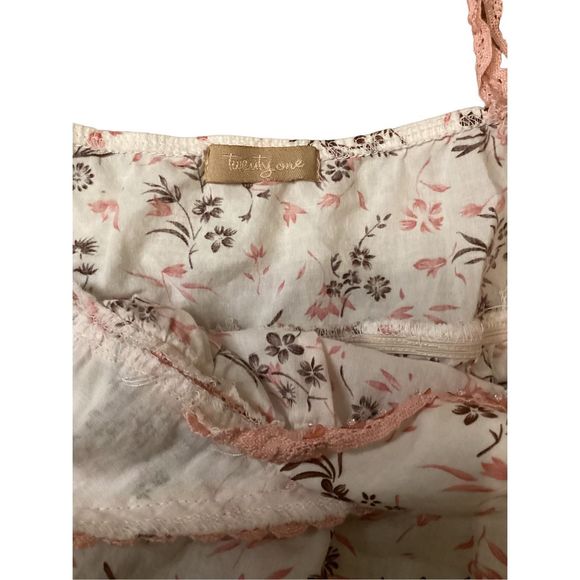 Vintage Forever 21 Floral Sequin Tank Top Flowers Coastal Beach Vacation - Picture 7 of 10